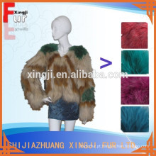 casaco de pele tingido real do guaxinim do projeto de forma